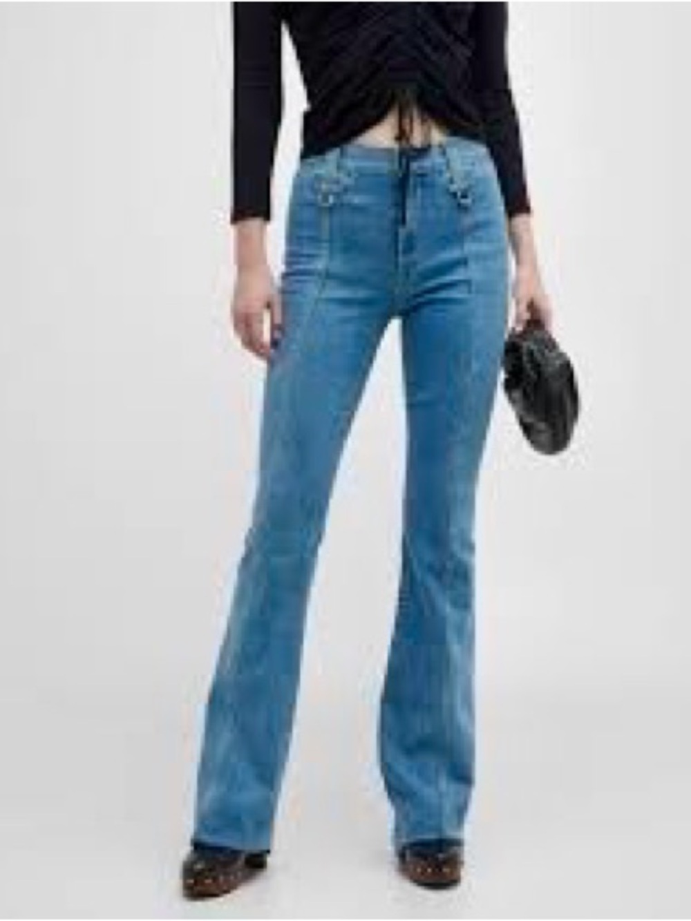 Veronica Beard Light Blue High-Rise Flare Jeans